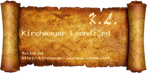 Kirchmayer Leonárd névjegykártya