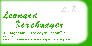 leonard kirchmayer business card